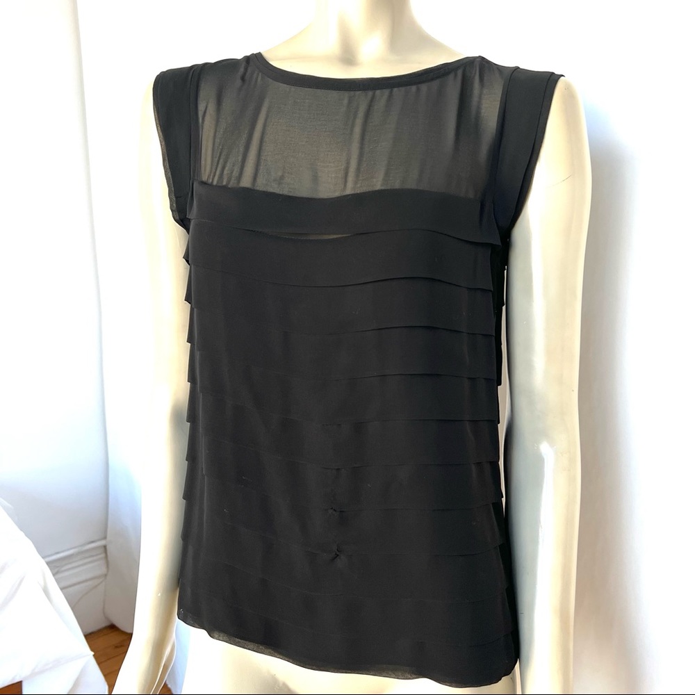 THE LIMITED Black Silk Chiffon Blouse - Picture 1 of 13